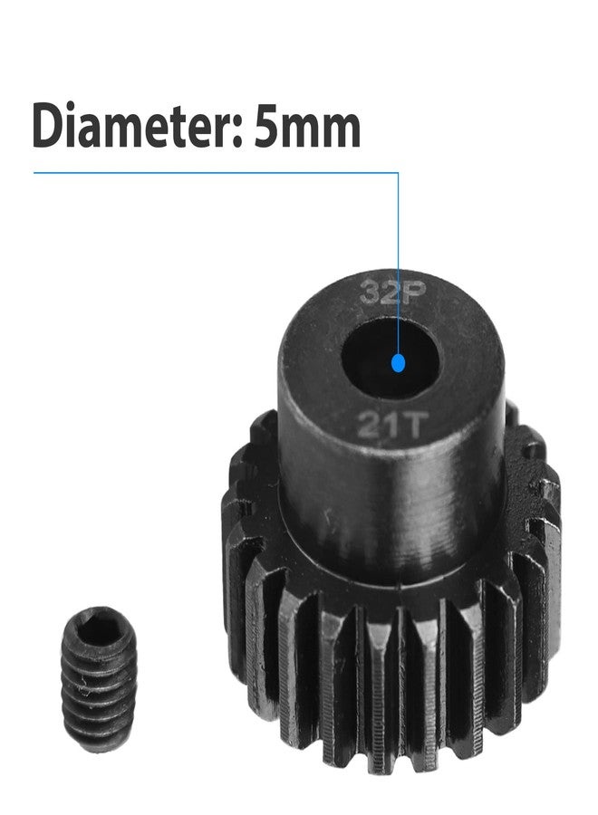 AIMROCK 5-Pack 32P RC Motor Pinion Gears Set: 17T 18T 19T 20T 21T Upgrade Parts for RC Car 5mm Shaft Motor - Image 3
